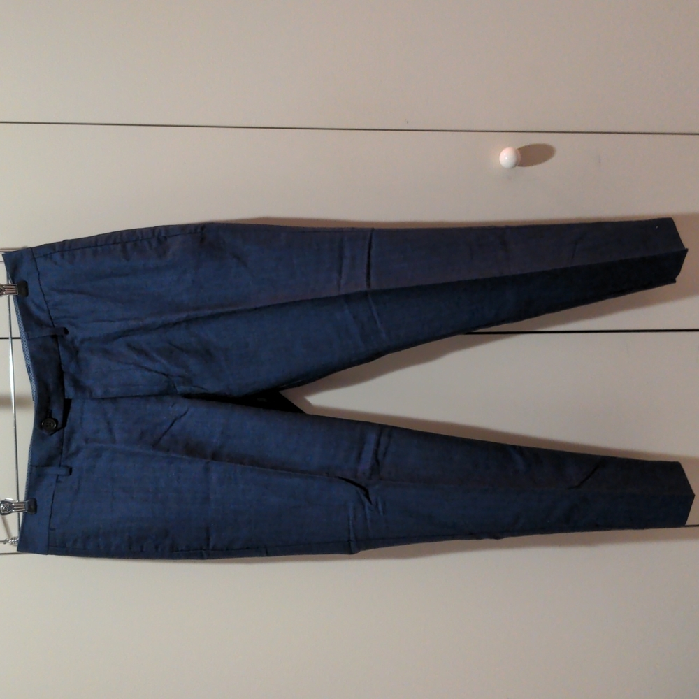 Bonobos Navy Herringbone Italian Lightweight Dress Pants 32/28
